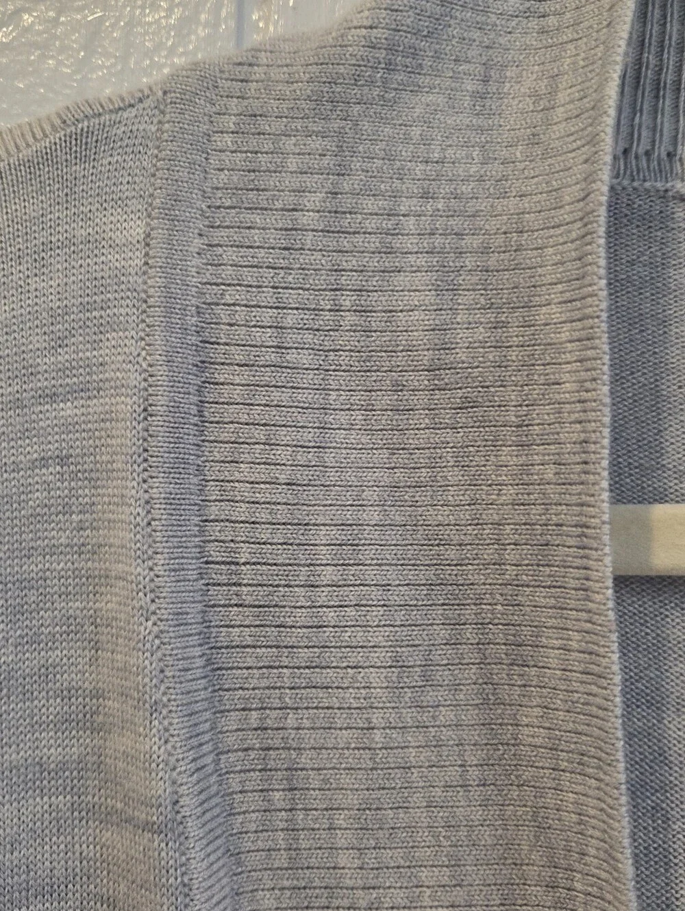 Lululemon Light Gray Blue Open-Front Ribbed Pocket Cardigan Sweater